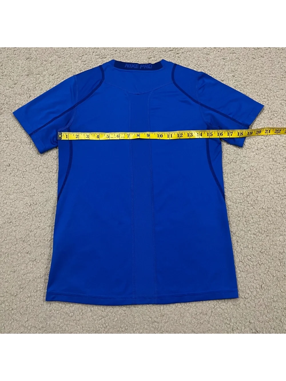 Nike Pro Boys Blue Swoosh Short Sleeve T Shirt Fitted Size Large